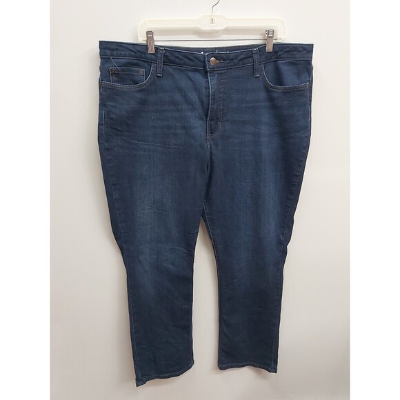 Lee Regular Fit Plus Size 20m Straight Leg Mid Rise Dark Wash Denim Jeans - Picture 1 of 13